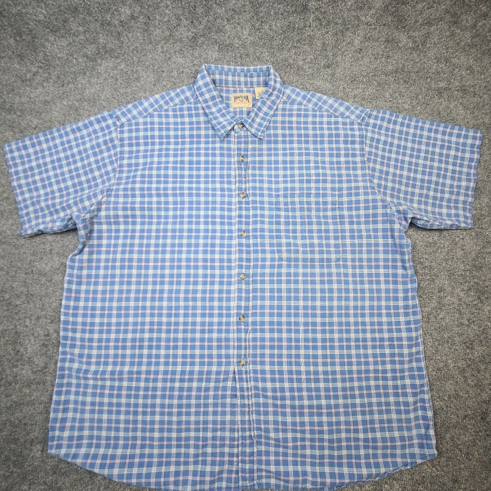 Vintage Himalaya Mens Button Up Shirt 2XL Striped Collared Long Sleeve Collared